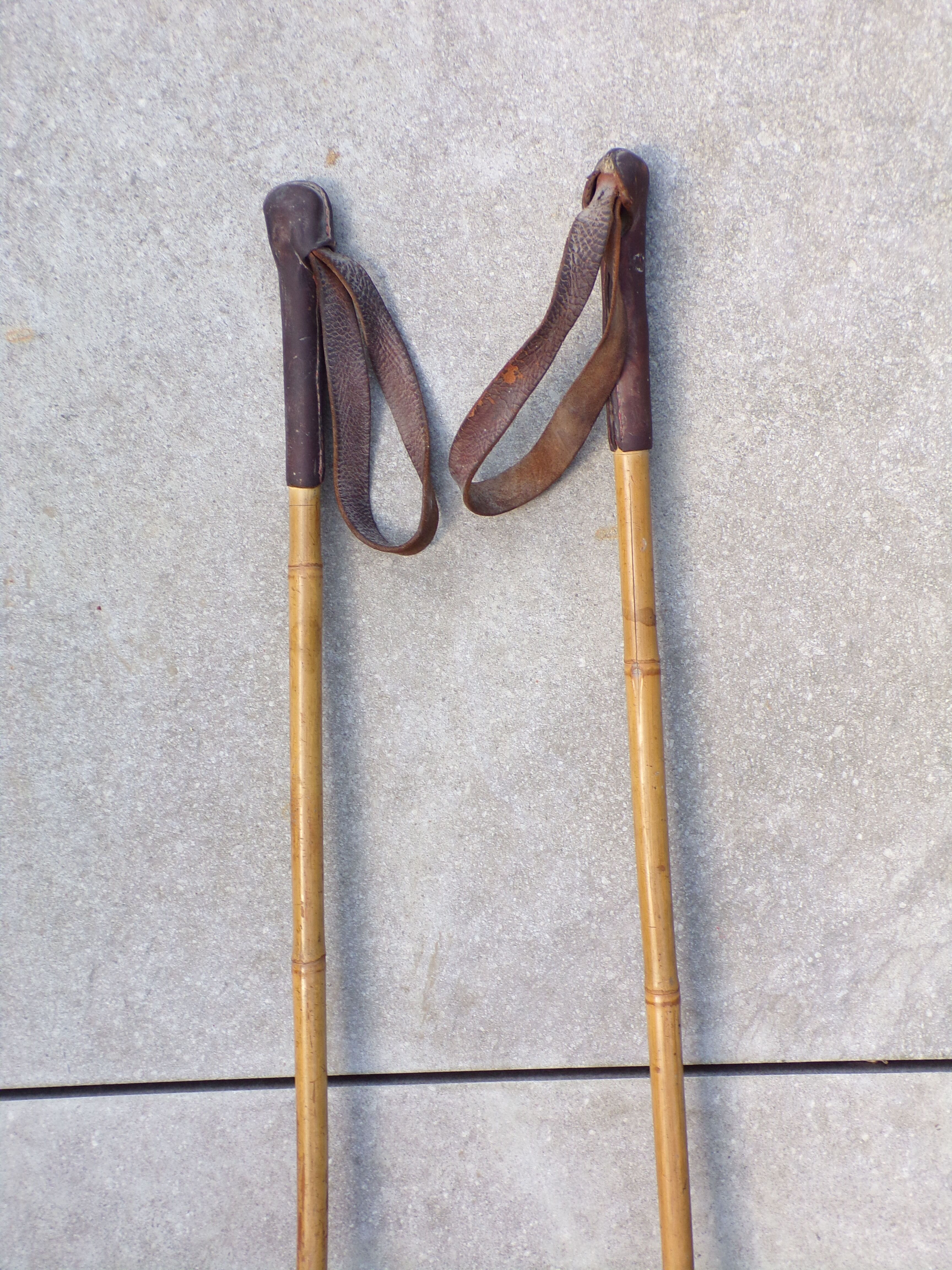 Vintage bamboo ski sticks