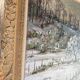 Large oil on canvas signed by Victor Zolnierowicz – Snowy landscape in