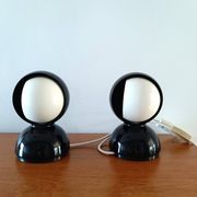 Set of 2 vintage black and white Eclisse lamps - Magistretti for Artemide