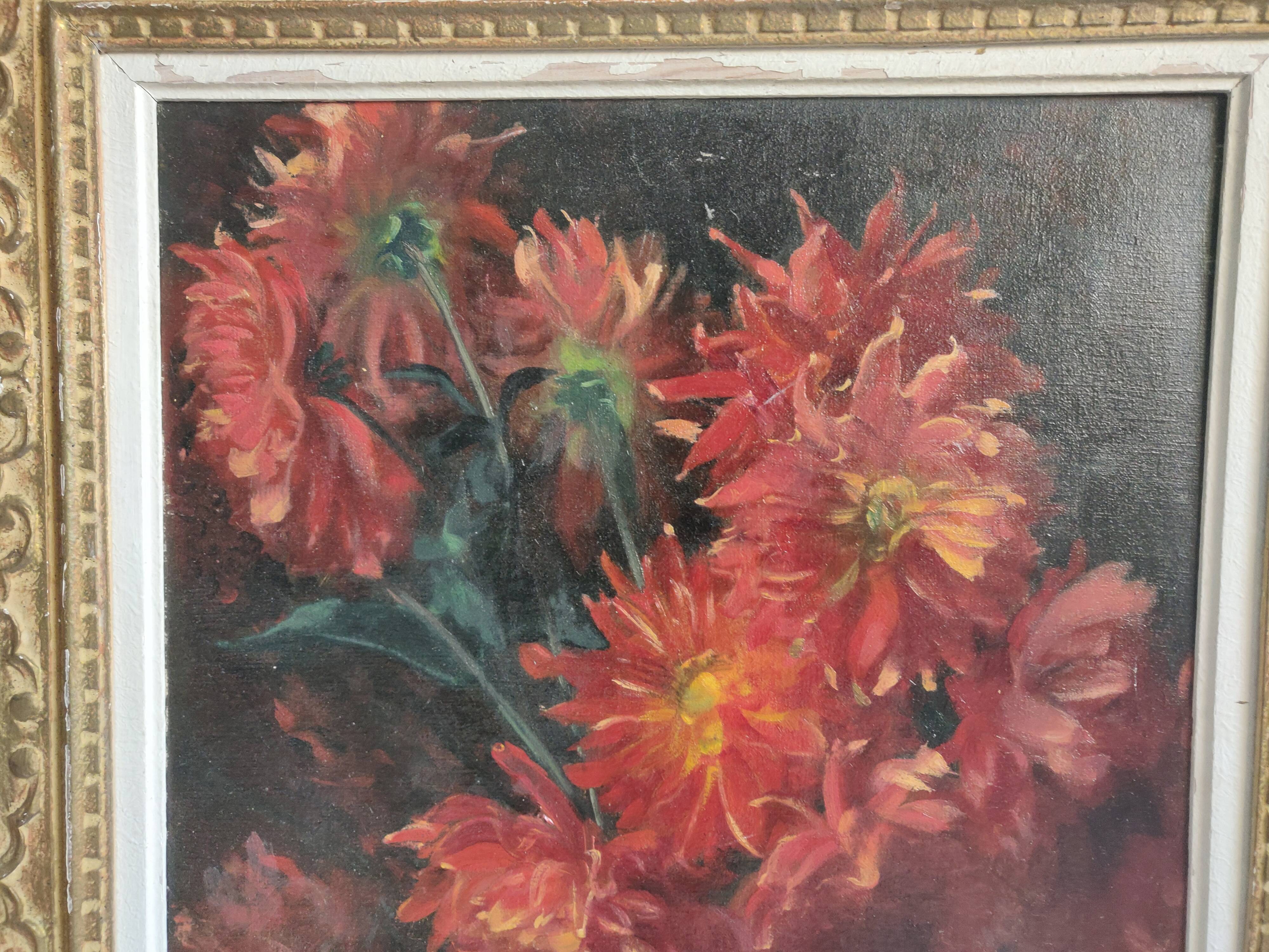 Painting bouquet of flower ellie signed Miller Ranson