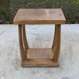 Art Deco table on wheels renovated in raw oak