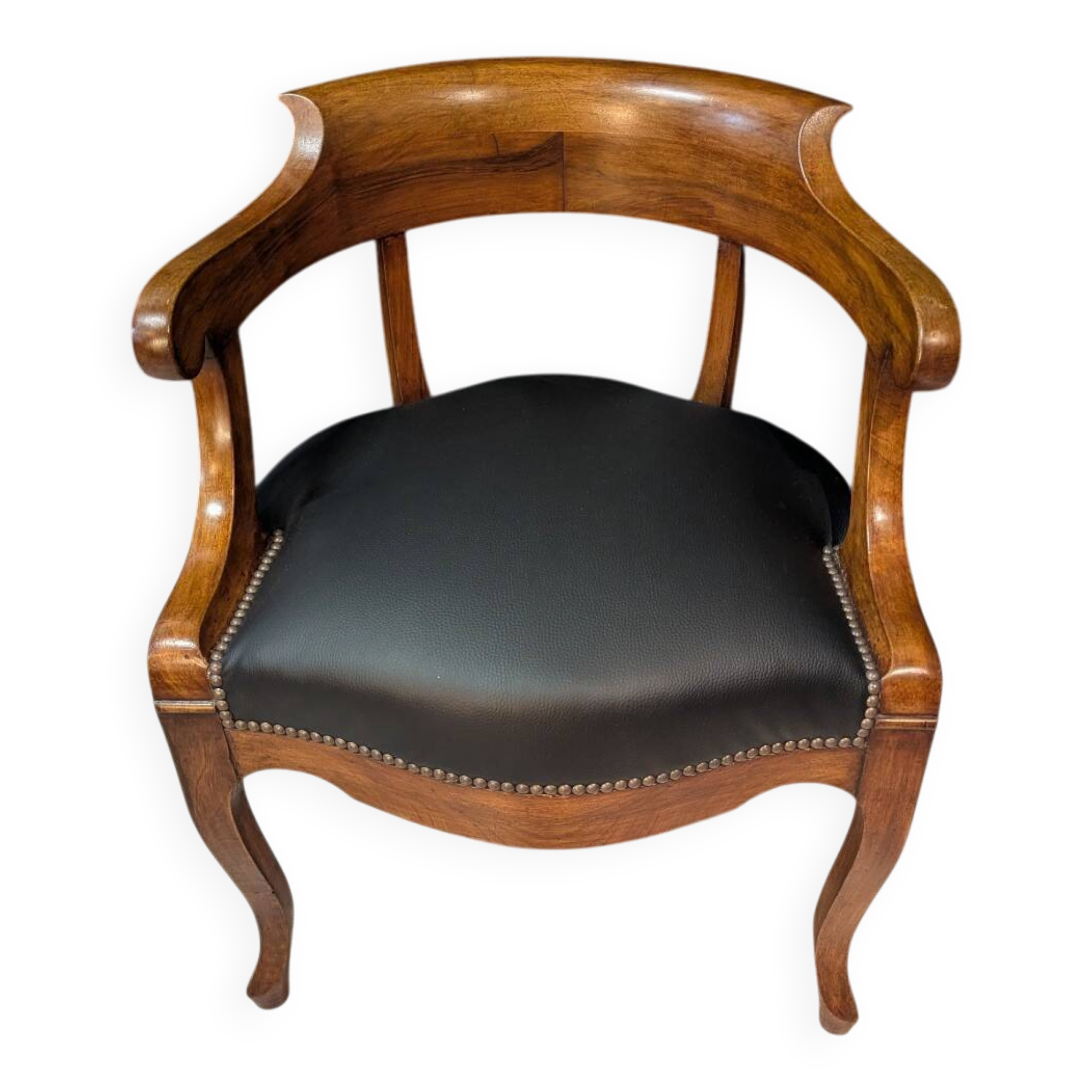 Walnut office chair – Restoration period – 19th century