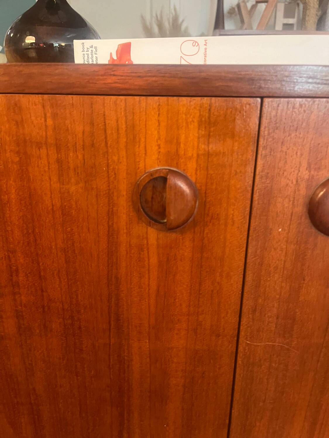 Scandinavian teak furniture with 2 doors