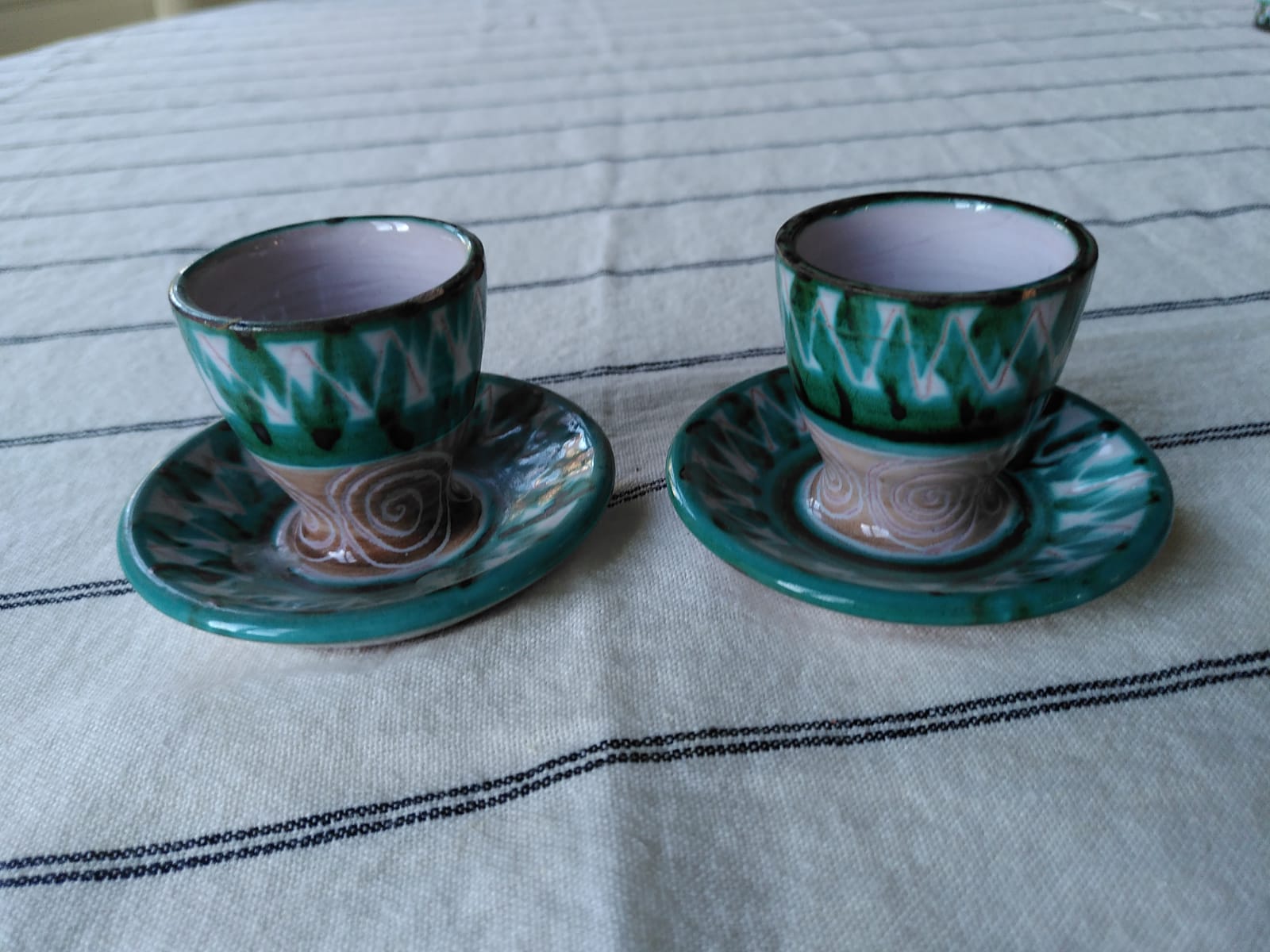 Set of 2 coquetiers Robert Picault Vallauris