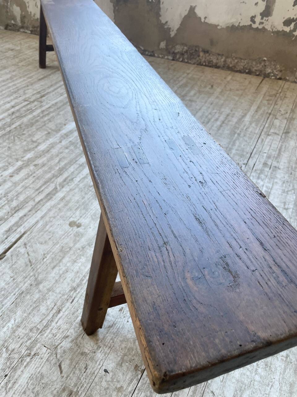 Solid oak bench 230 cm
