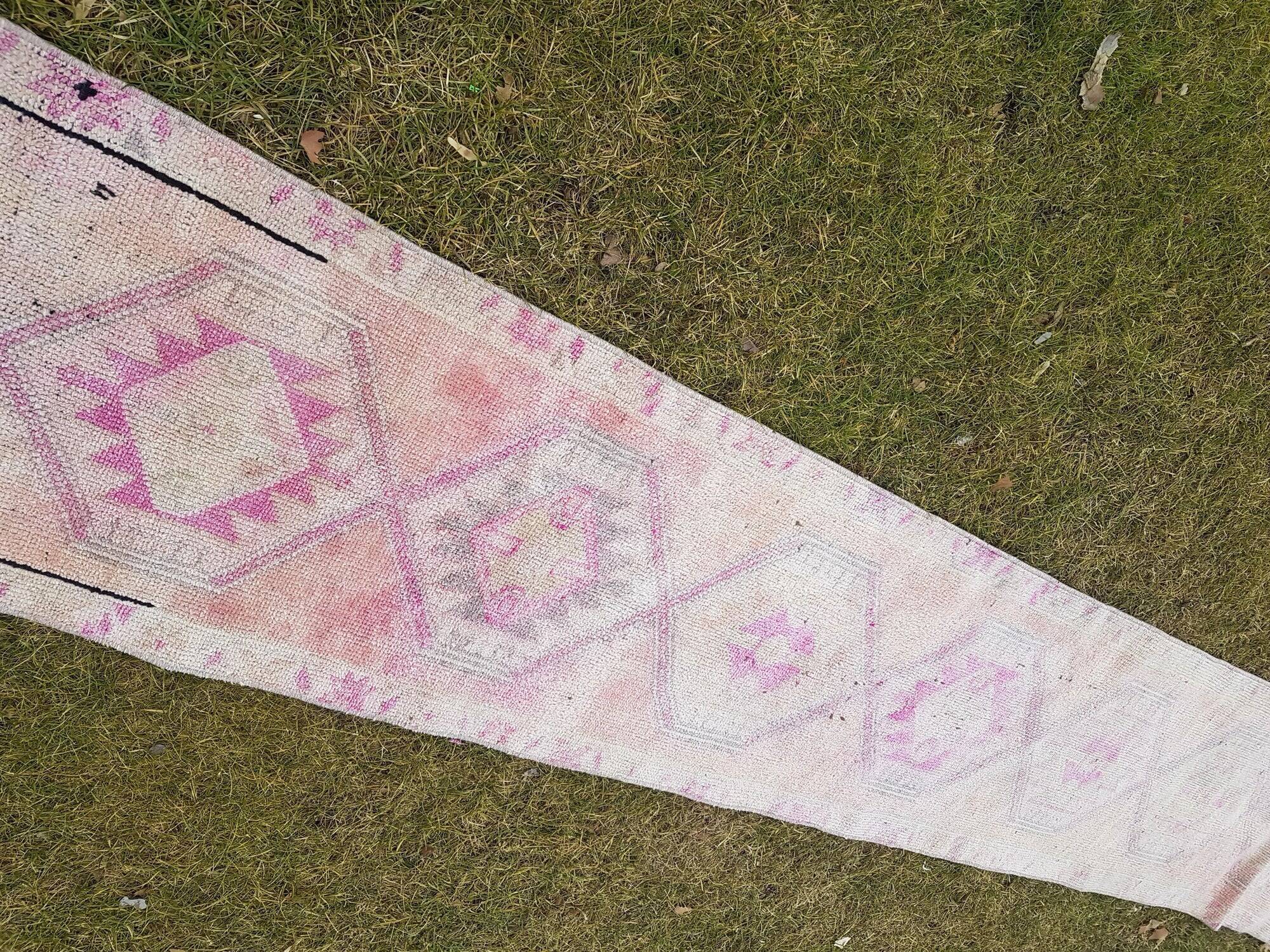 Vintage Turkish hallway rug 60x404 cm