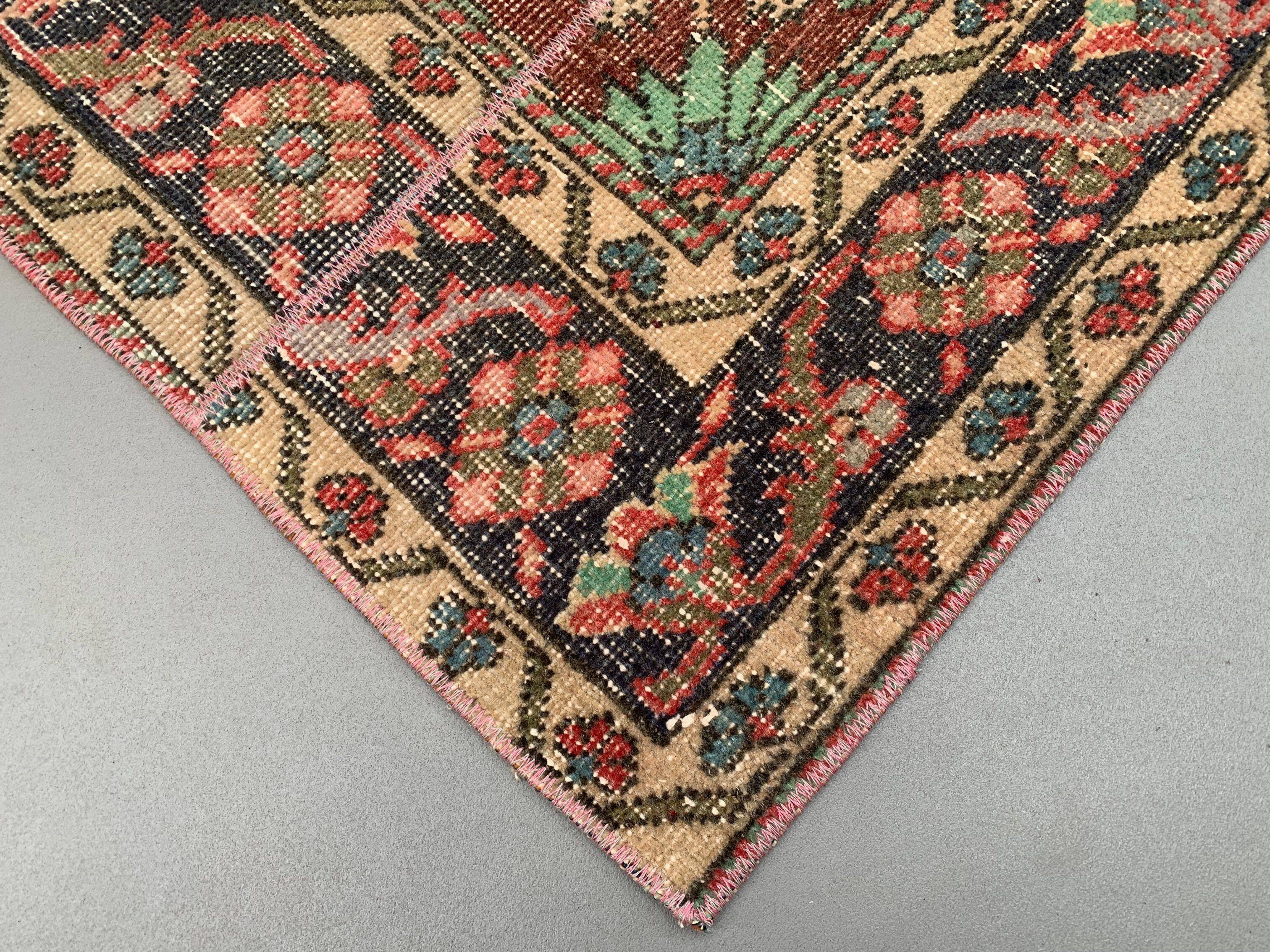 Distressed Turkish Narrow Runner 397x63 cm wool Vintage Tribal Rug