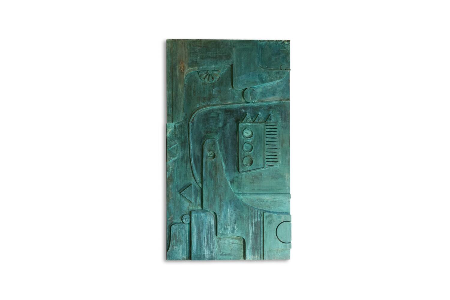 Victory of Segonzac. Sculpted and copper triptych panel. Contemporary.
