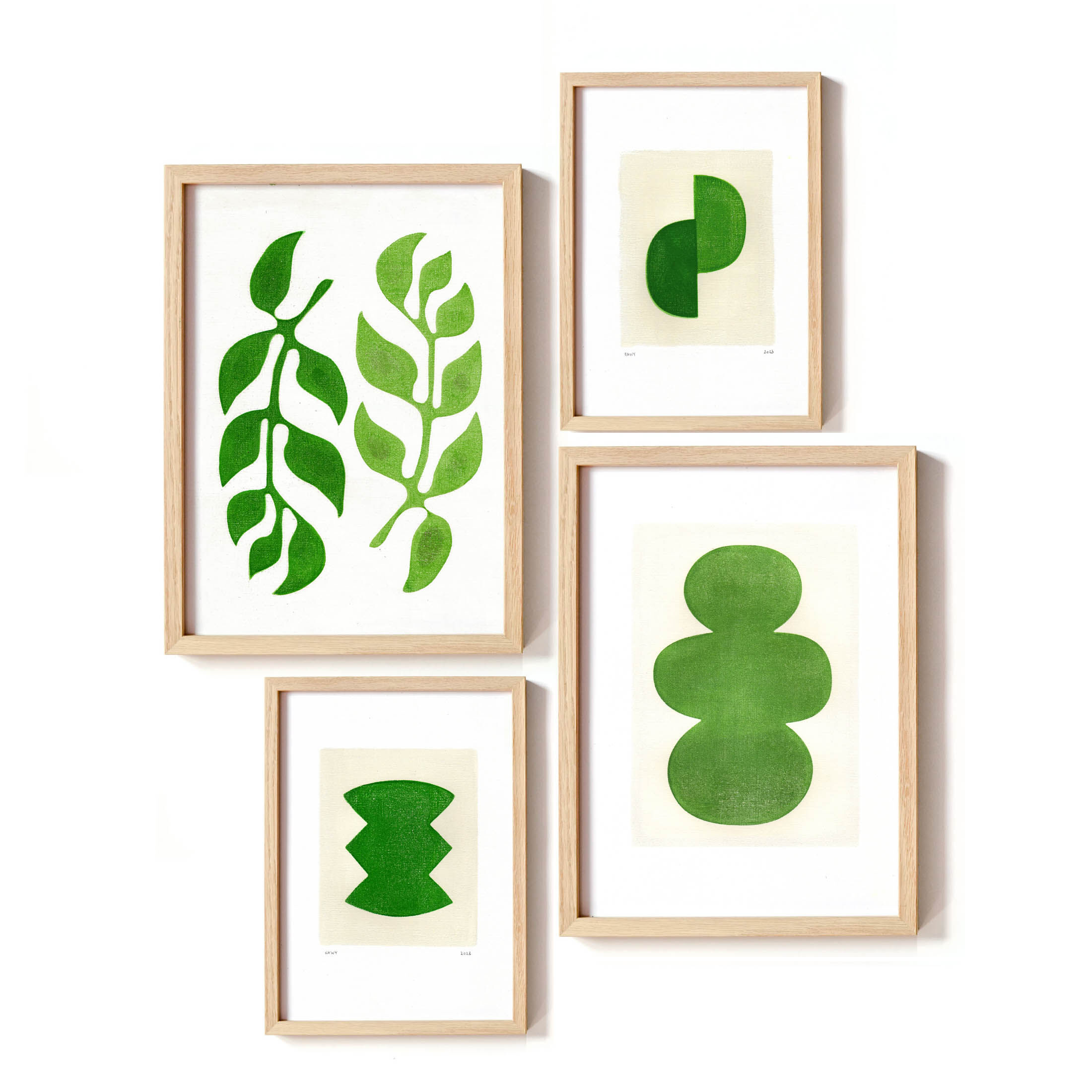 Peinture sur papier - illustration leaf - signée eawy