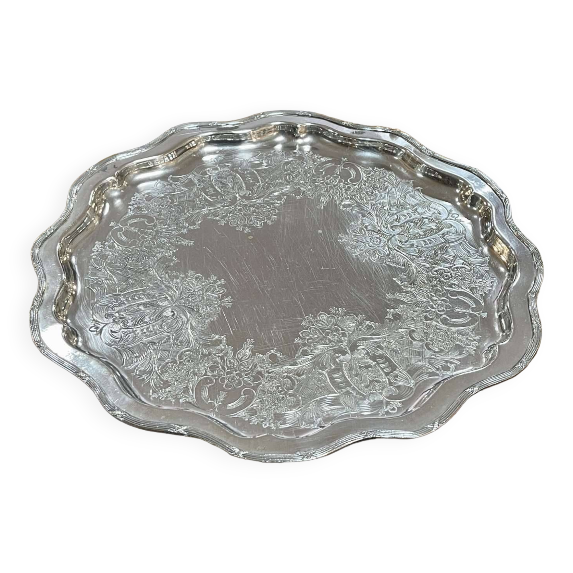 Silver metal tray