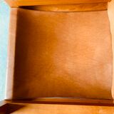 Safari armchair in wood and leather -1950's