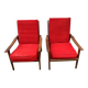 Paire de fauteuils en teck style scandinave, années 70
