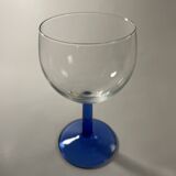 Set of 9 blue stemmed glasses (3 balloon wine glasses, 3 flutes, 3 cocktail)