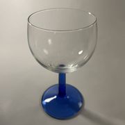 Set of 9 blue stemmed glasses (3 balloon wine glasses, 3 flutes, 3 cocktail)