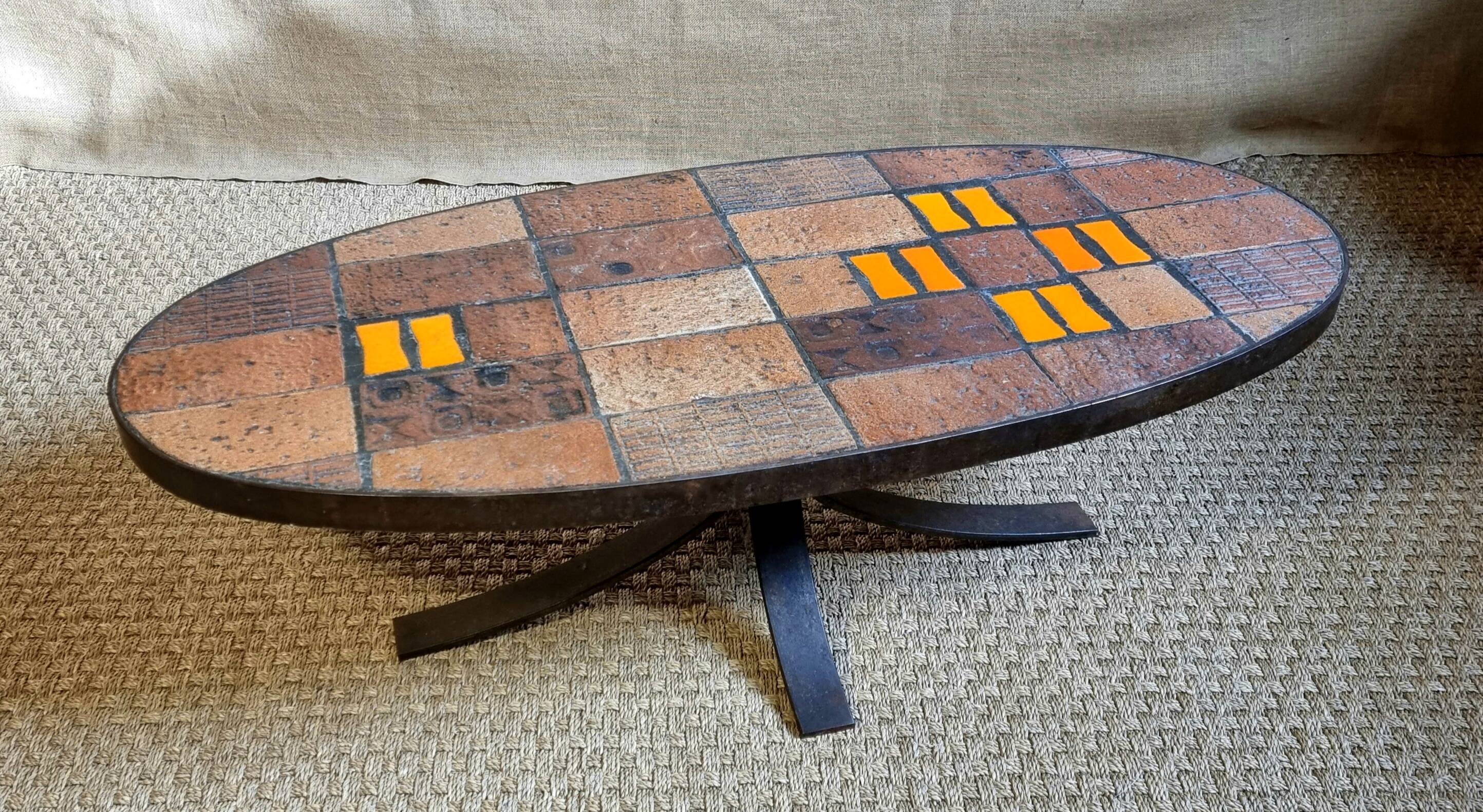 70s ceramic coffee table La Roue