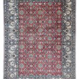 Kashmir carpet in wool and hand-knotted silk