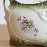 Small jardinière vase in art nouveau majolica.