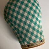mannequin head milliner's hat gingham canvas 1960