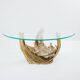 Dining table brass sculpture rock crystals Isabelle Faure 1970