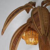 Large "coconut/palm" lamp in rattan