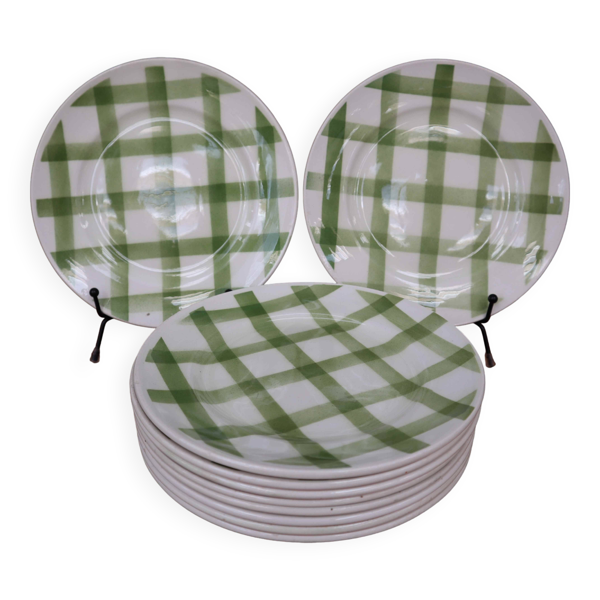Lot de 10 assiettes à dessert moulin des loups "Nappe"