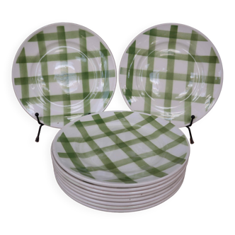 Set of 10 Moulin des Loups "Nappe" dessert plates