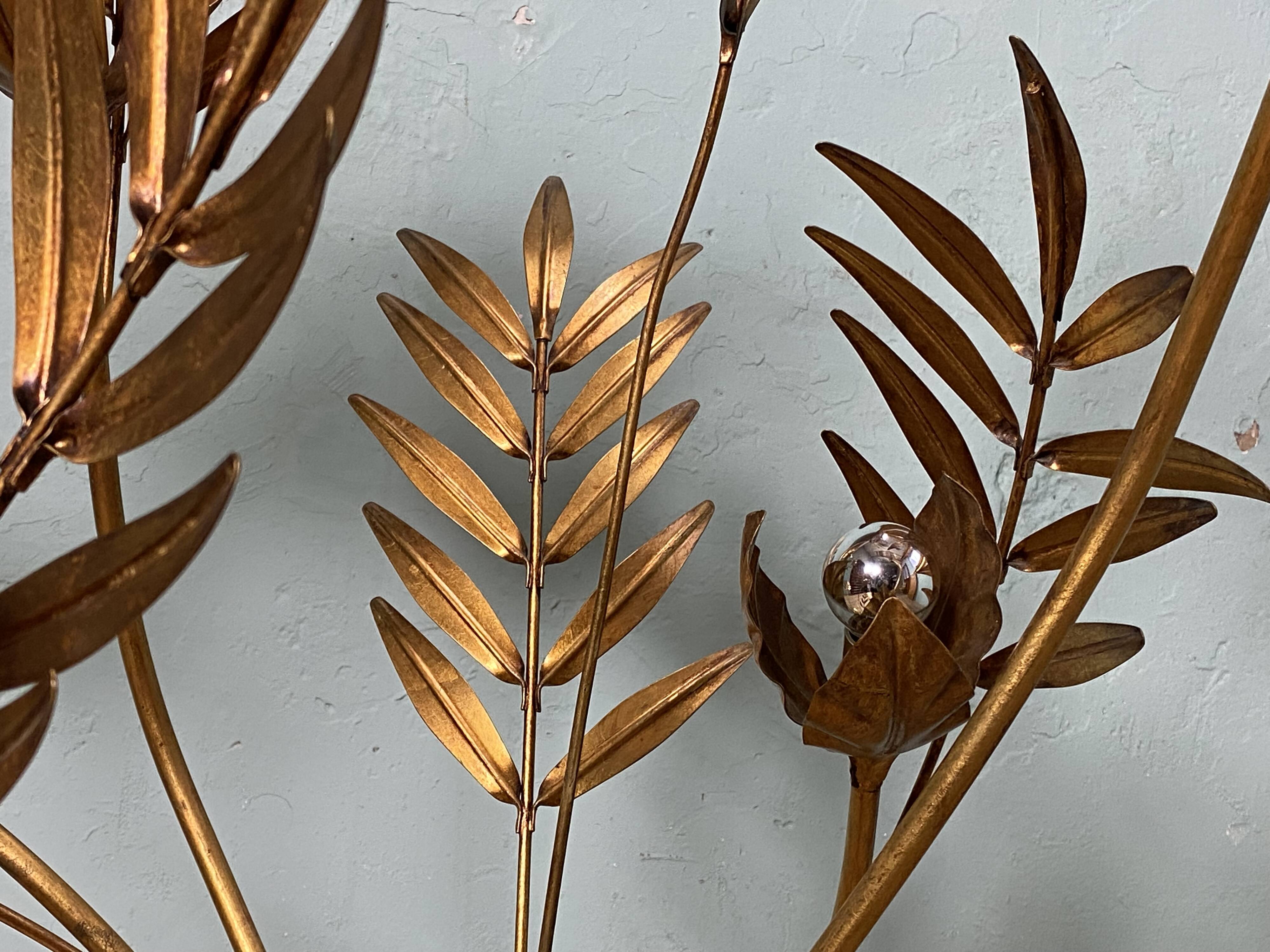 Hans Kogl Jansen style flower floor lamp, vintage 70s