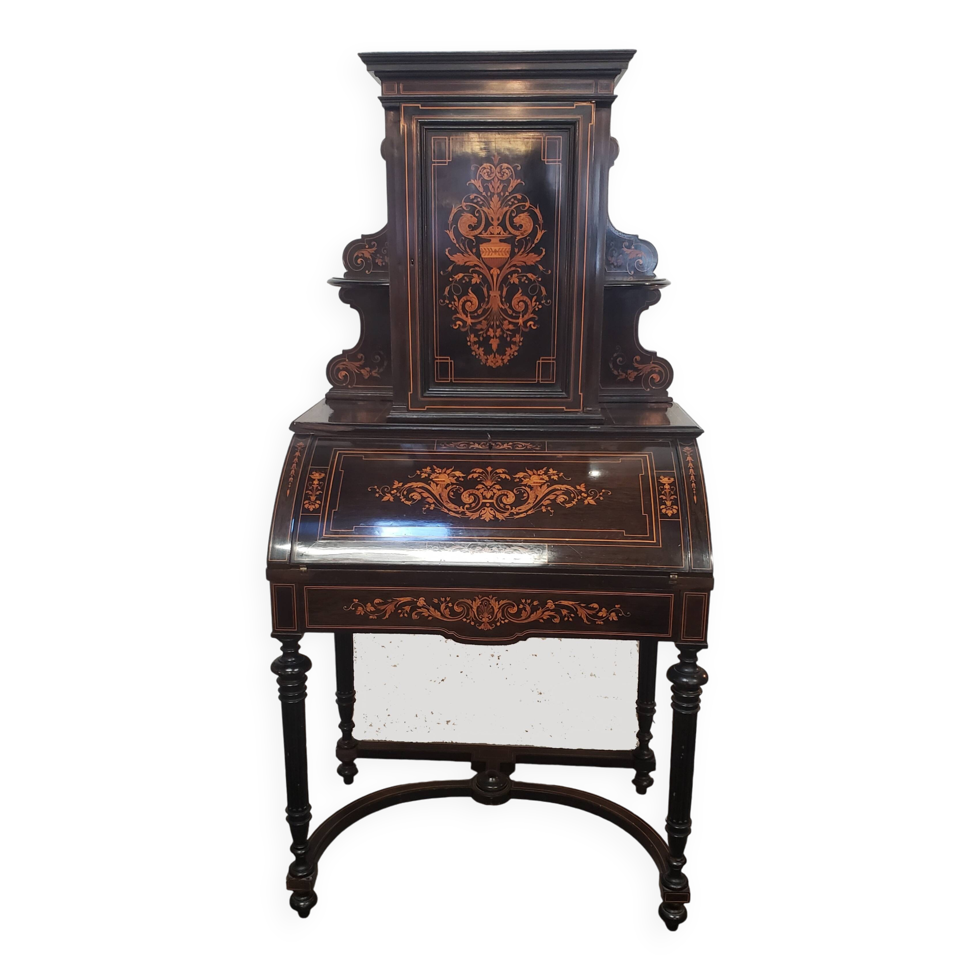 Napoleon III happiness of the day desk in blackened wood