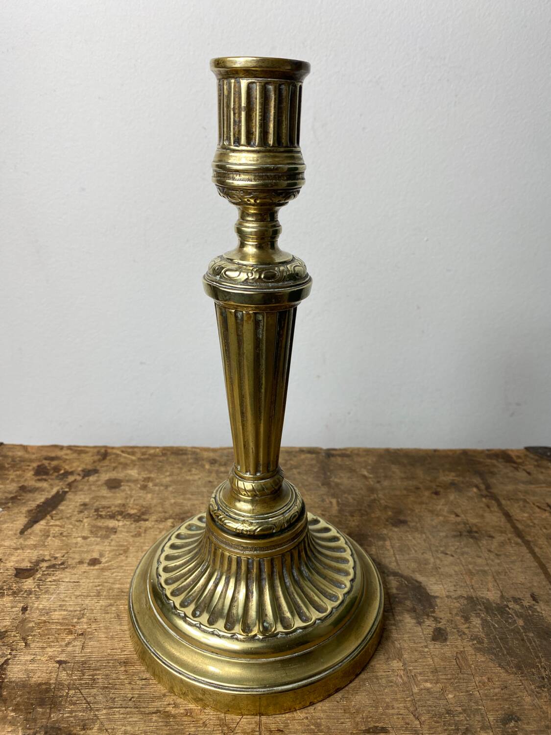 Antique brass candle holder