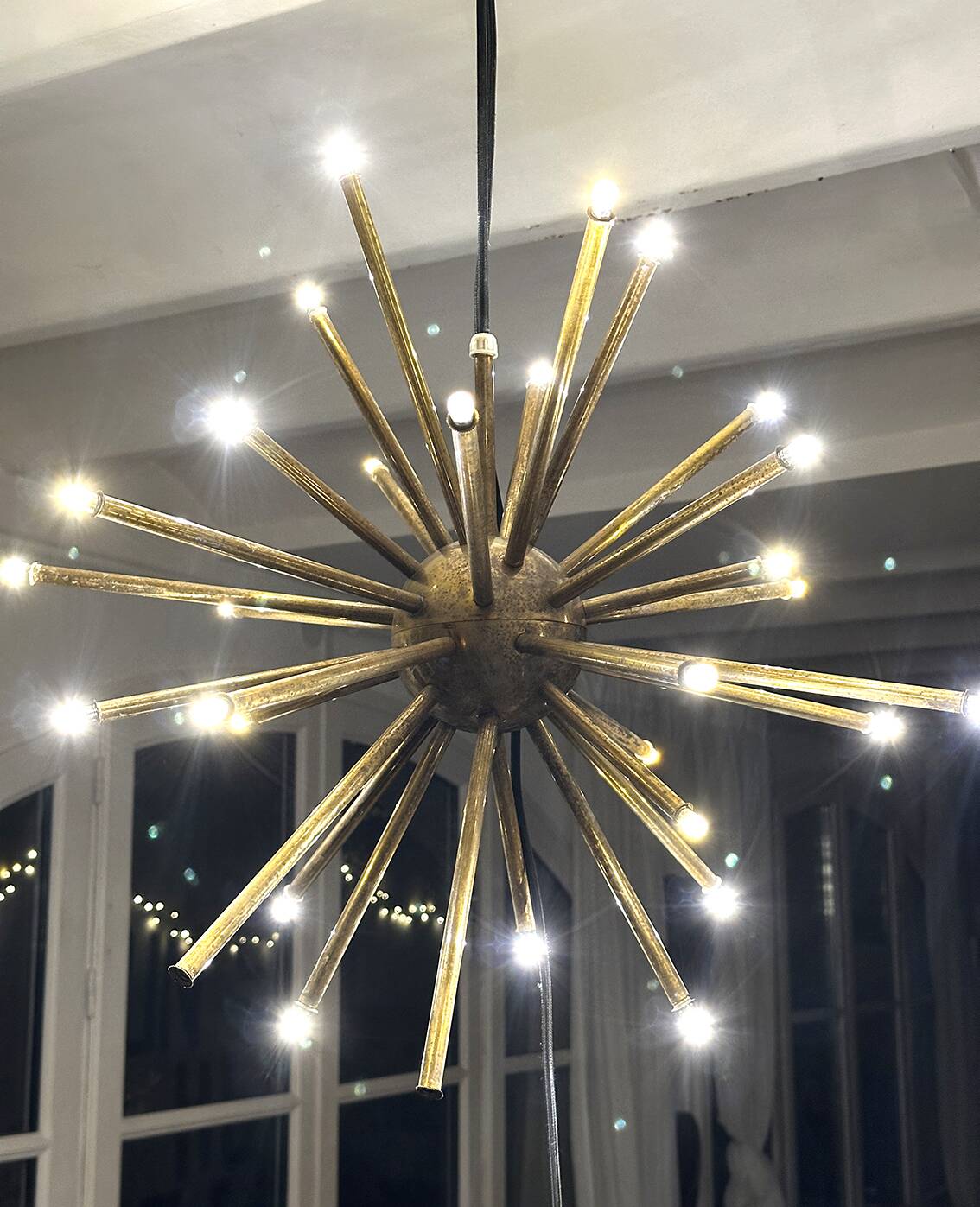 Sputnik Star pendel in Brass 32 arms  Diameter 55cm