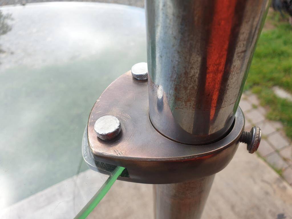 Art Deco chrome brass display 3 glass shelves