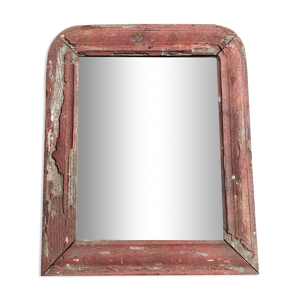 Miroir ancien en bois rouge