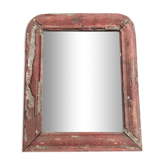 Miroir ancien en bois rouge