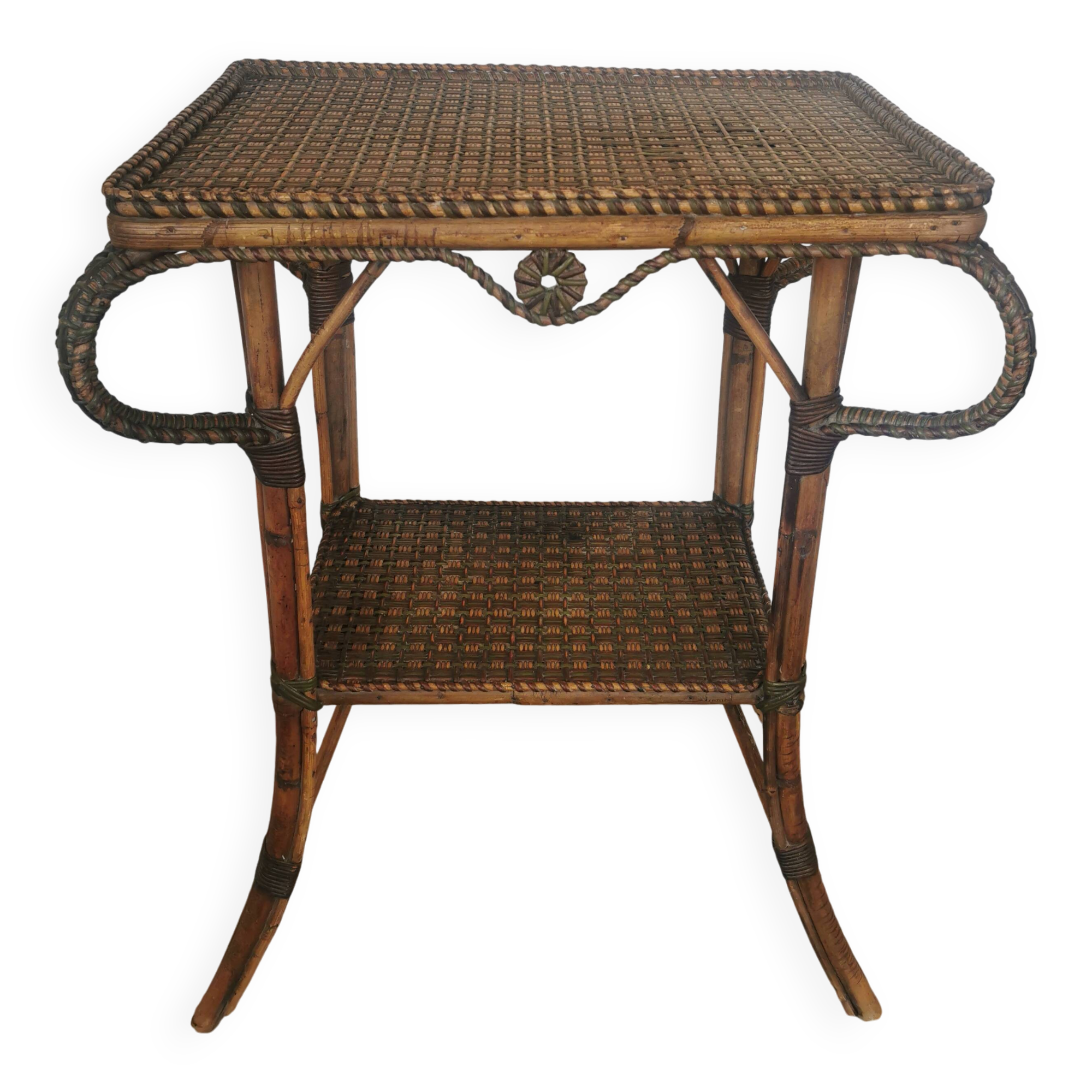 Perret and Vibert rattan serving trolley