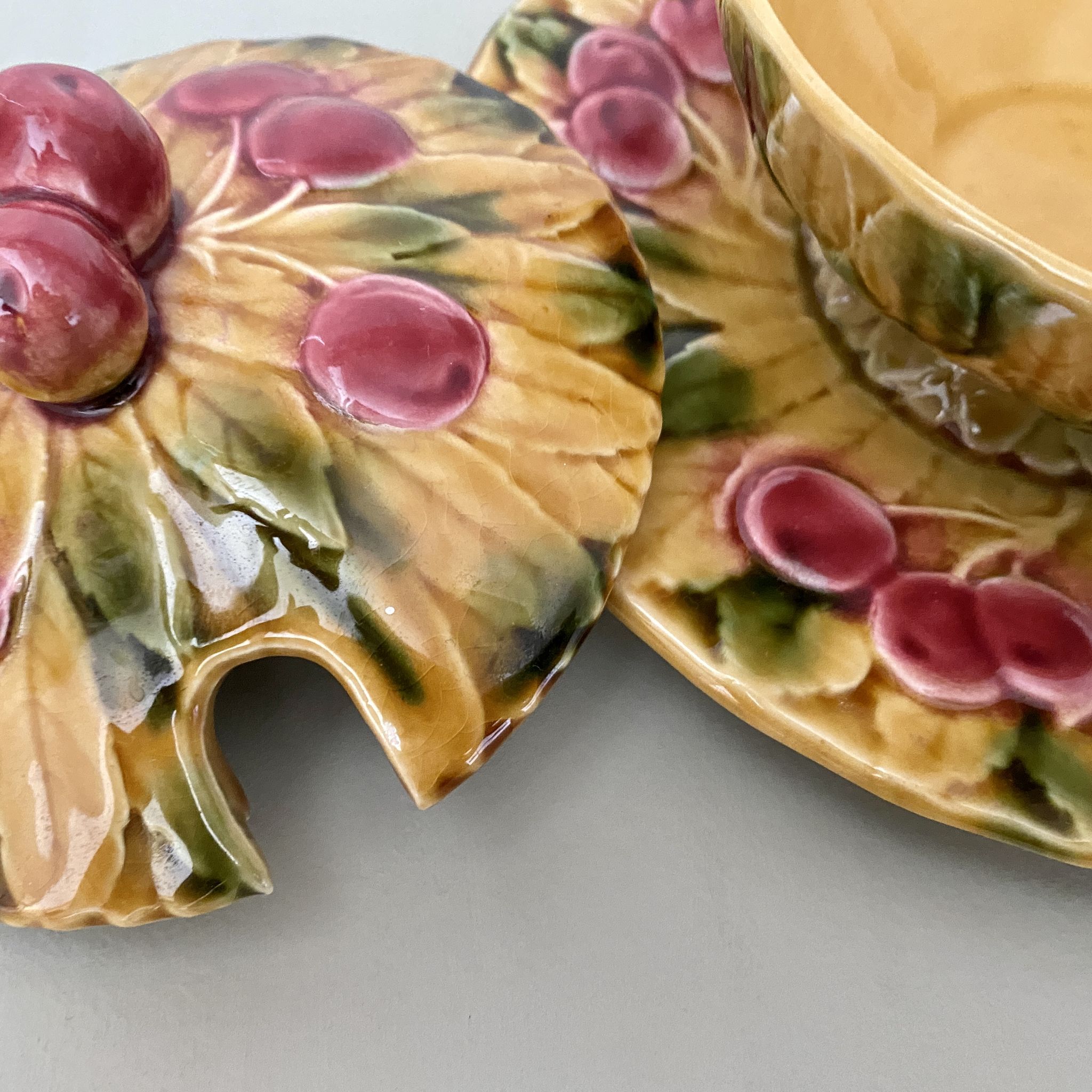 Confiturier  vintage en barbontine de la manufacture Sarreguemines