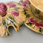Confiturier  vintage en barbontine de la manufacture Sarreguemines