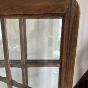 Paravent ancien en chêne massif et verre 