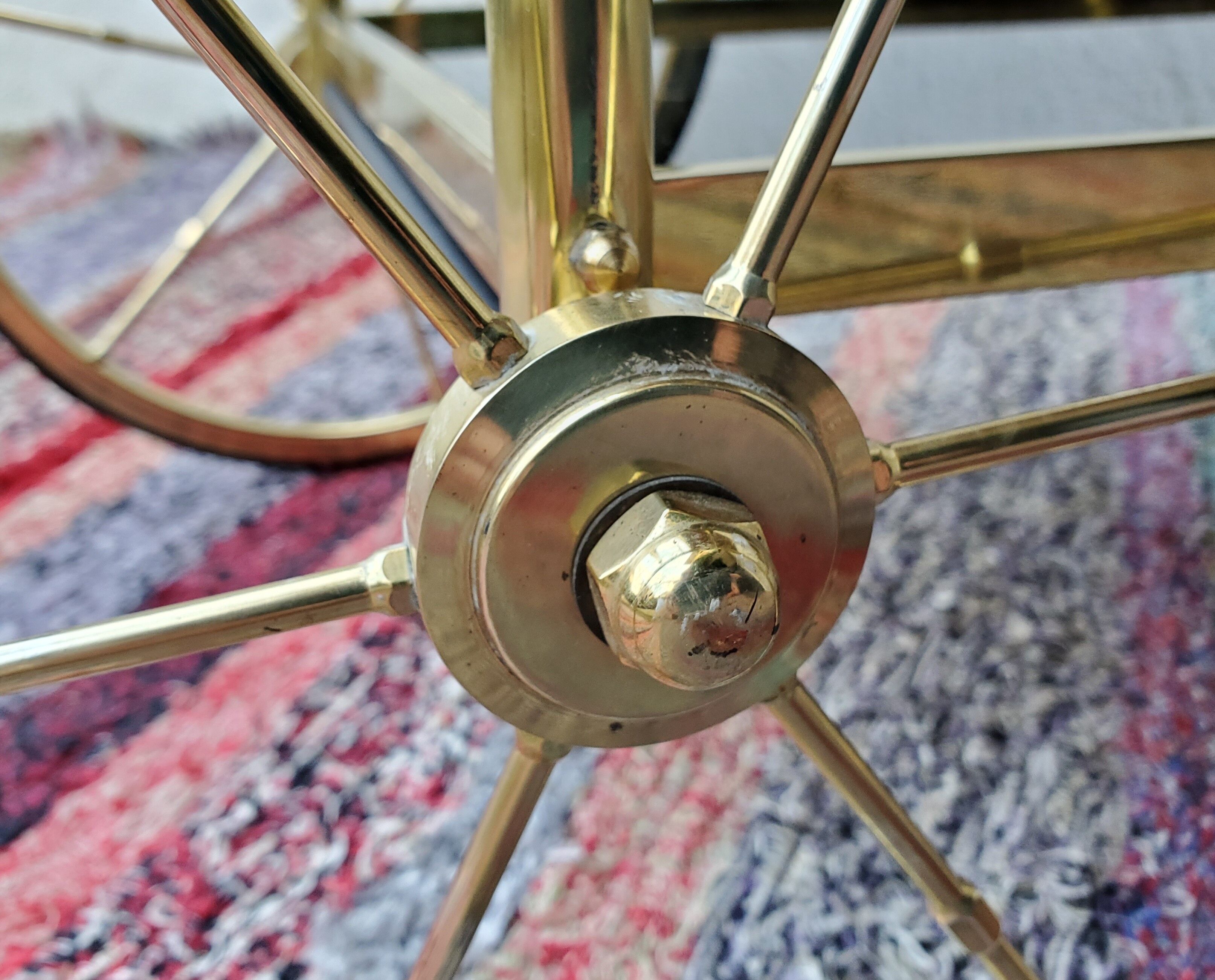 Brass and glass dessert, 60s