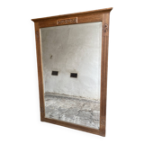 Large art deco mirror in varnished oak