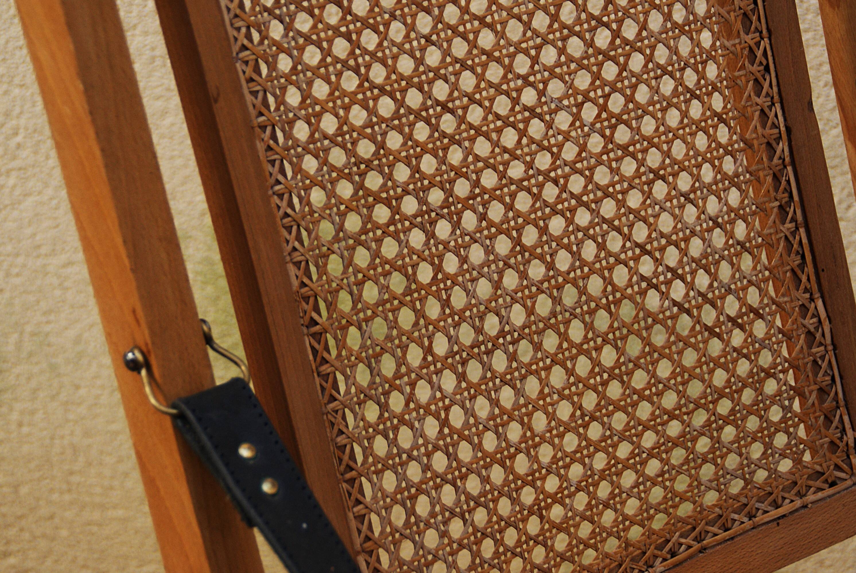 19th-century caned chaise longue in colonial style