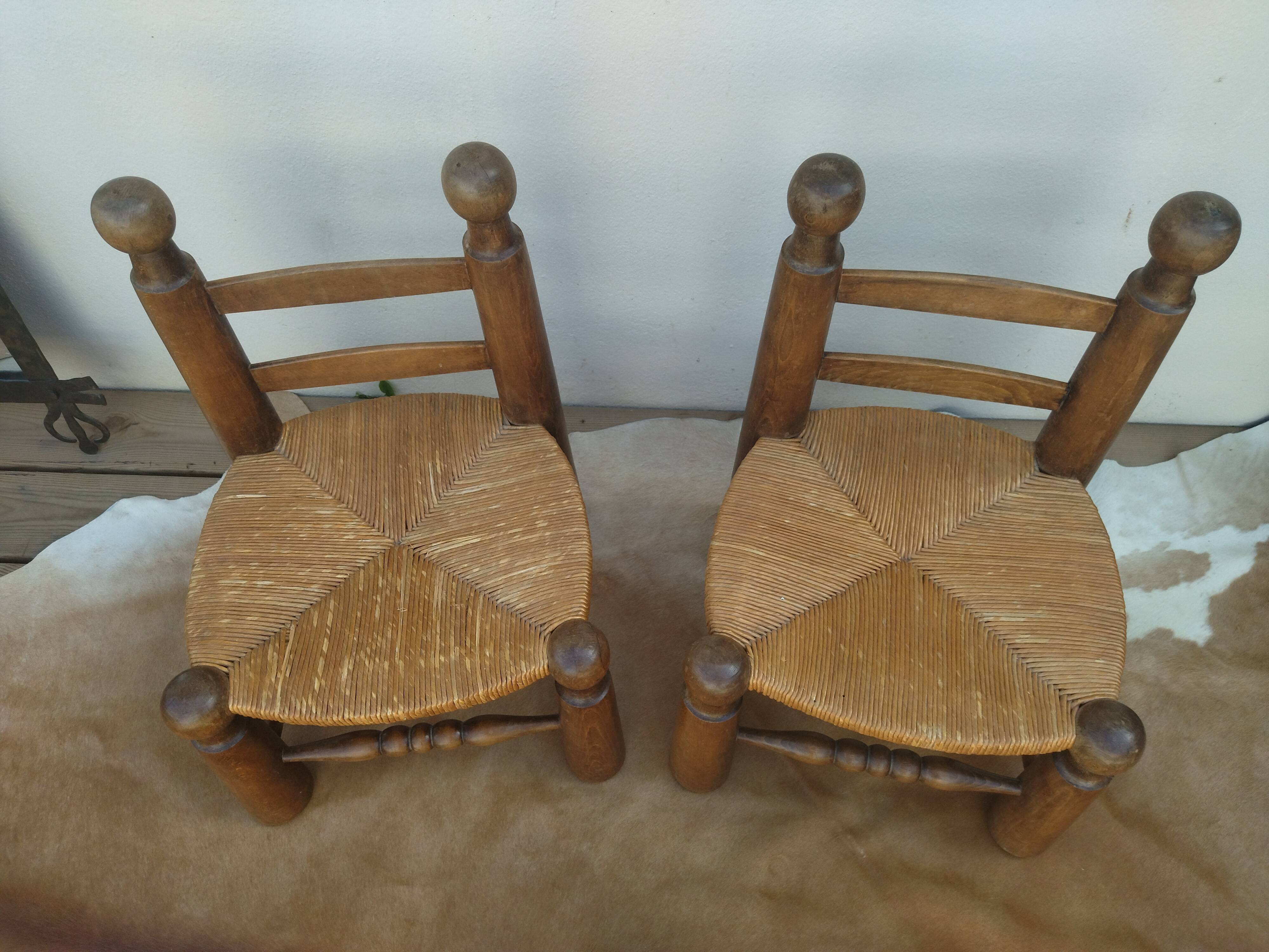 Pair of low mulched chairs