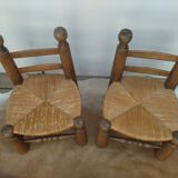 Pair of low mulched chairs