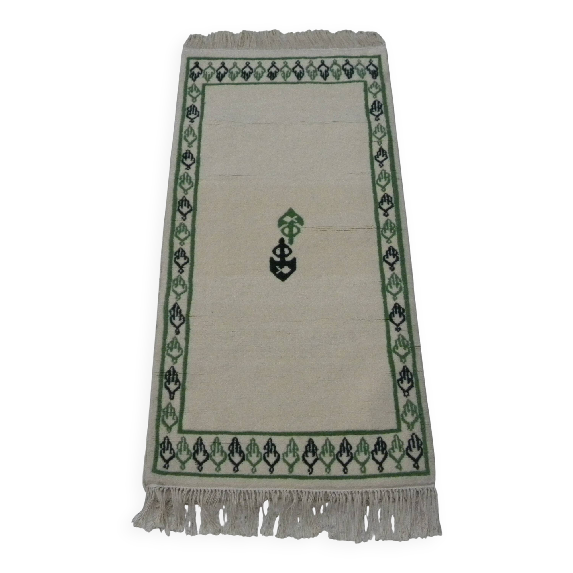 Vintage Berber Rug with Amazigh Jewel Pattern - Handmade Wool Rug