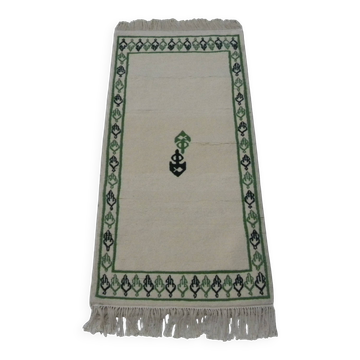 Vintage Tapis Berbère Ancien à Motif Bijou Amazigh- Tapis Artisanale Laine