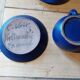 Set of 6 dark blue cups and saucers Charles Voltz Vallauris