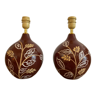 Pair of ceramic lamps