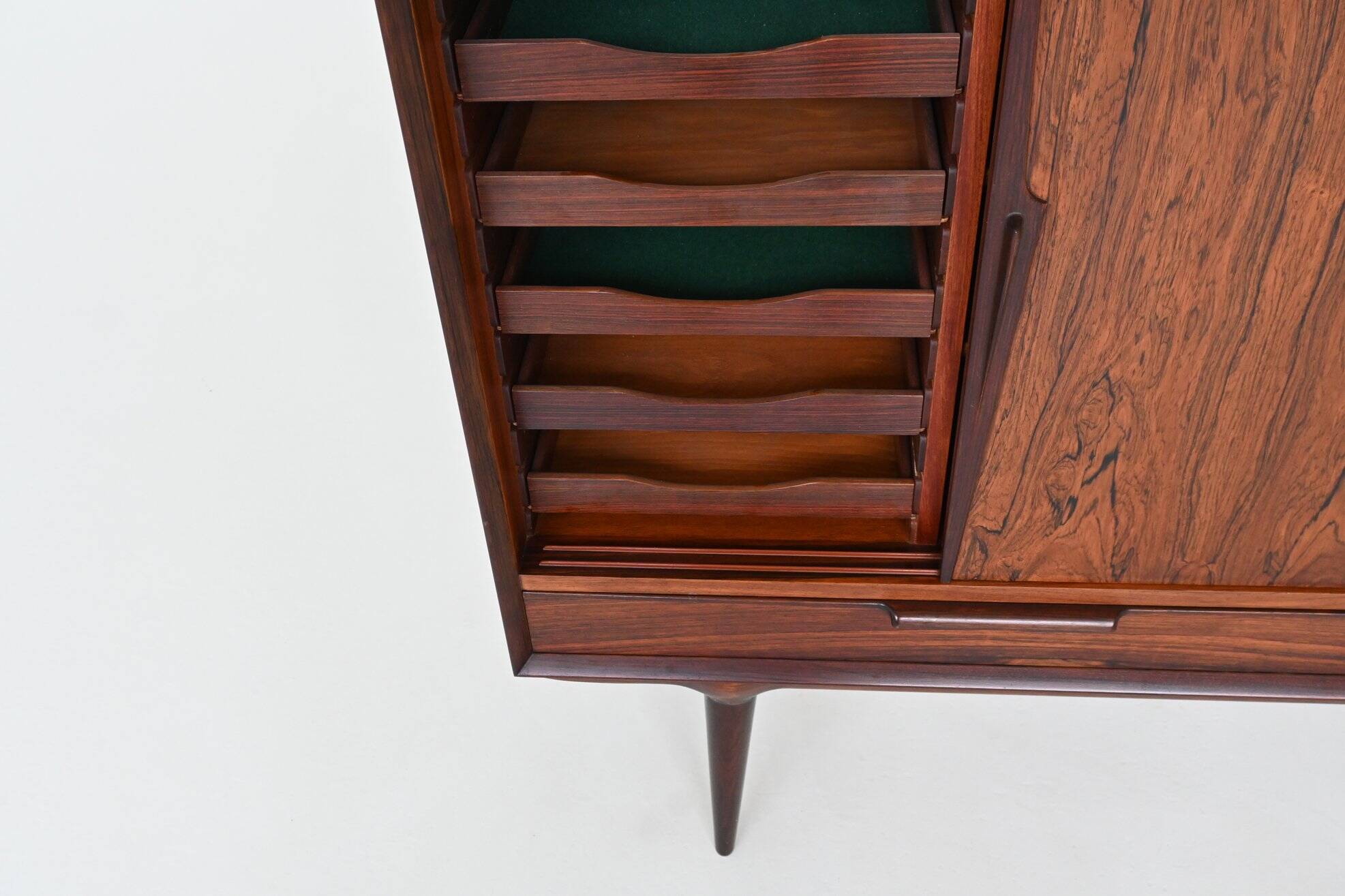 Gunni Omann highboard model 13 in rosewood Omann Jun Denmark 1960