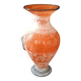 Vase amphore en pâte de verre scavo