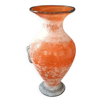 Amphora vase in scavo glass paste