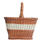 Wicker basket & woven scoubidou threads